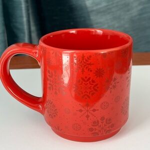 2021 Tim Horton’s Holiday Red Snowflake Christmas Ceramic Mug Limited Edition